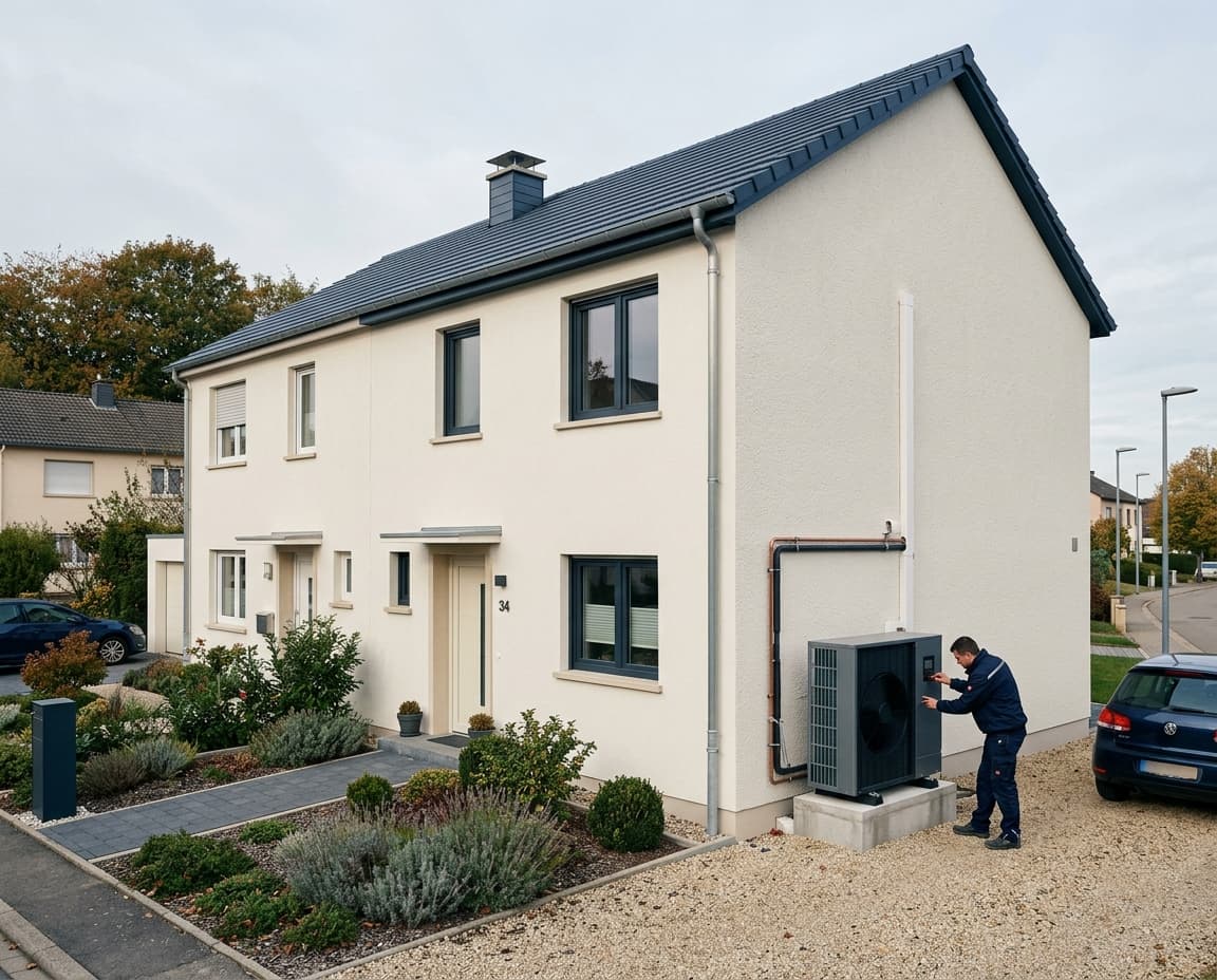 Maison jumelée rénovée à Dudelange équipée d'une pompe à chaleur air-eau